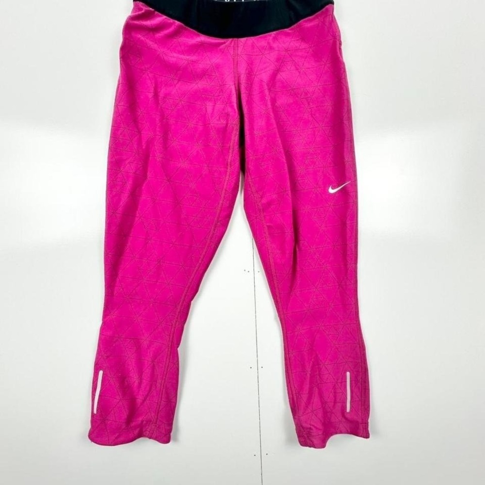 Nike Dri-Fit Pink Geometric Capri Leggings Womens Small Workout Tights